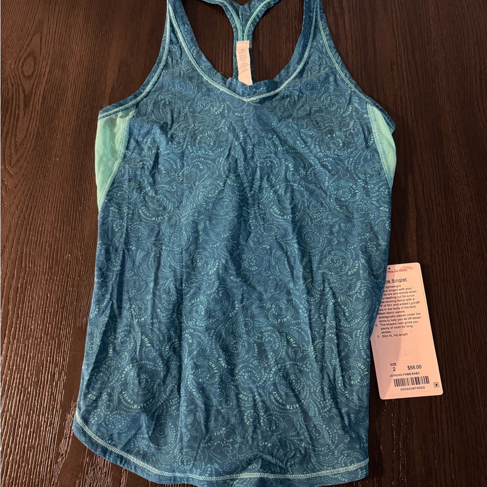 Blue Paisley Women's Fast Lane Singlet Tank Top